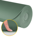Vingrošanas paklājiņš jogai, pilates, fitnesam, 183x61cm, biezums 4mm, TPE materiāls, zaļš, REBEL ACTIVE