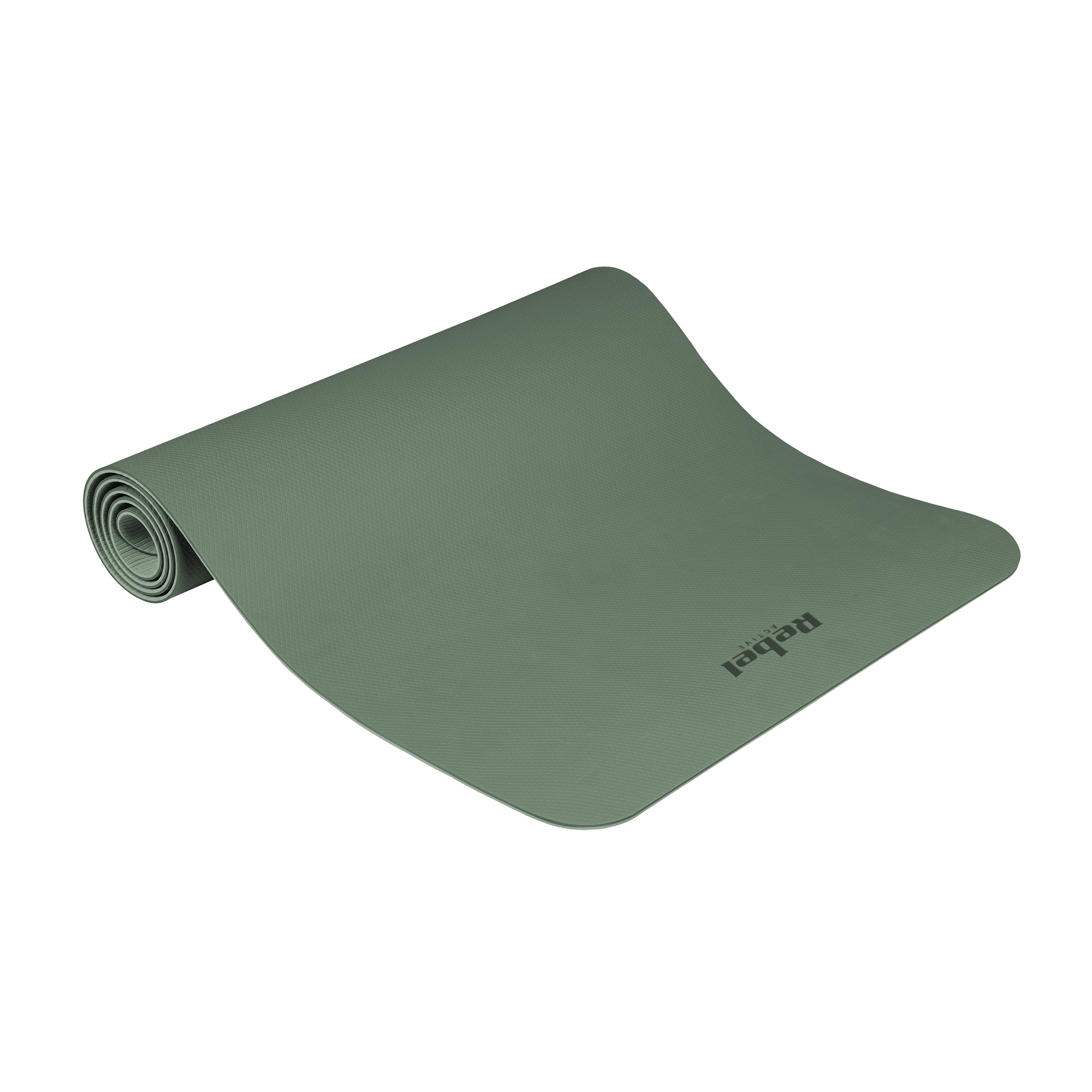 Vingrošanas paklājiņš jogai, pilates, fitnesam, 183x61cm, biezums 4mm, TPE materiāls, zaļš, REBEL ACTIVE
