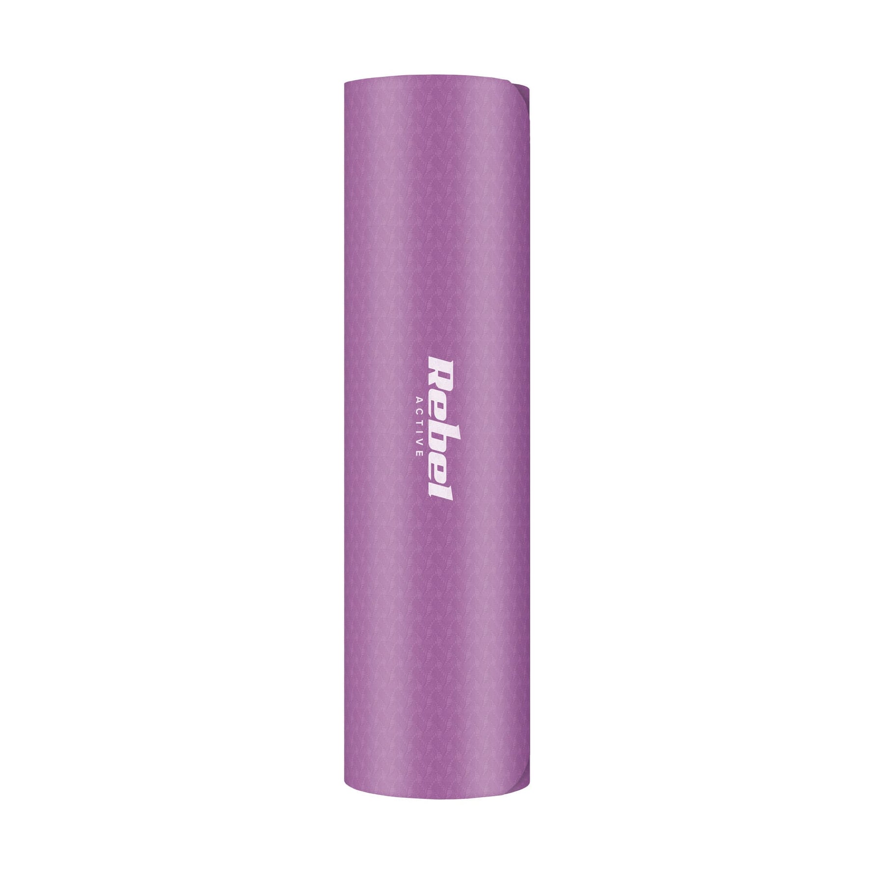 Vingrošanas paklājiņš jogai, pilates, fitnesam, 183x61cm, 6mm biezs, TPE materiāls, violets, REBEL ACTIVE