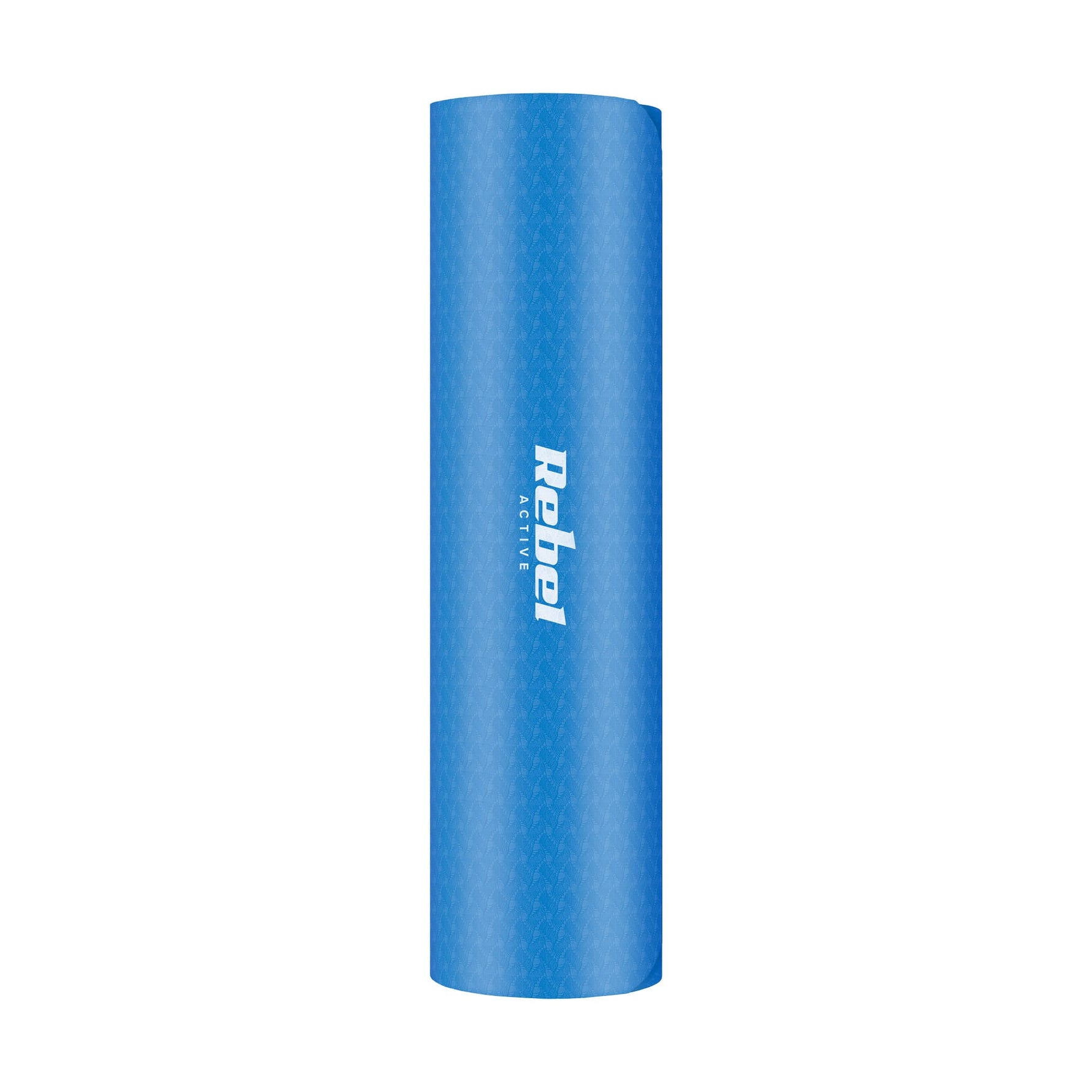 Vingrošanas paklājiņš jogai, pilates, fitnesam, 183x61cm, 6mm biezs, TPE materiāls, zils, REBEL ACTIVE