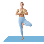 Vingrošanas paklājiņš jogai, pilates, fitnesam, 183x61cm, biezums 6mm, TPE materiāls, zils, REBEL ACTIVE