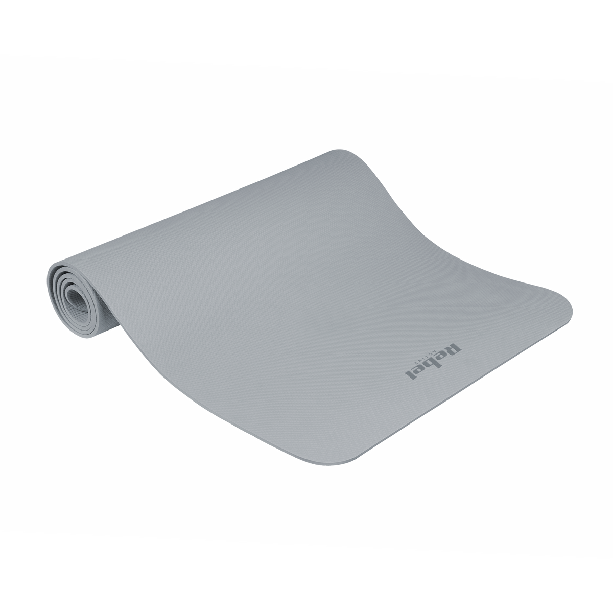 Vingrošanas paklājiņš jogai, pilates, fitnesam, 183x61cm, biezums 6mm, TPE materiāls, pelēks, REBEL ACTIVE
