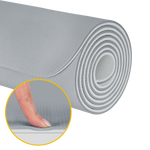 Vingrošanas paklājiņš jogai, pilates, fitnesam, 183x61cm, biezums 6mm, TPE materiāls, pelēks, REBEL ACTIVE