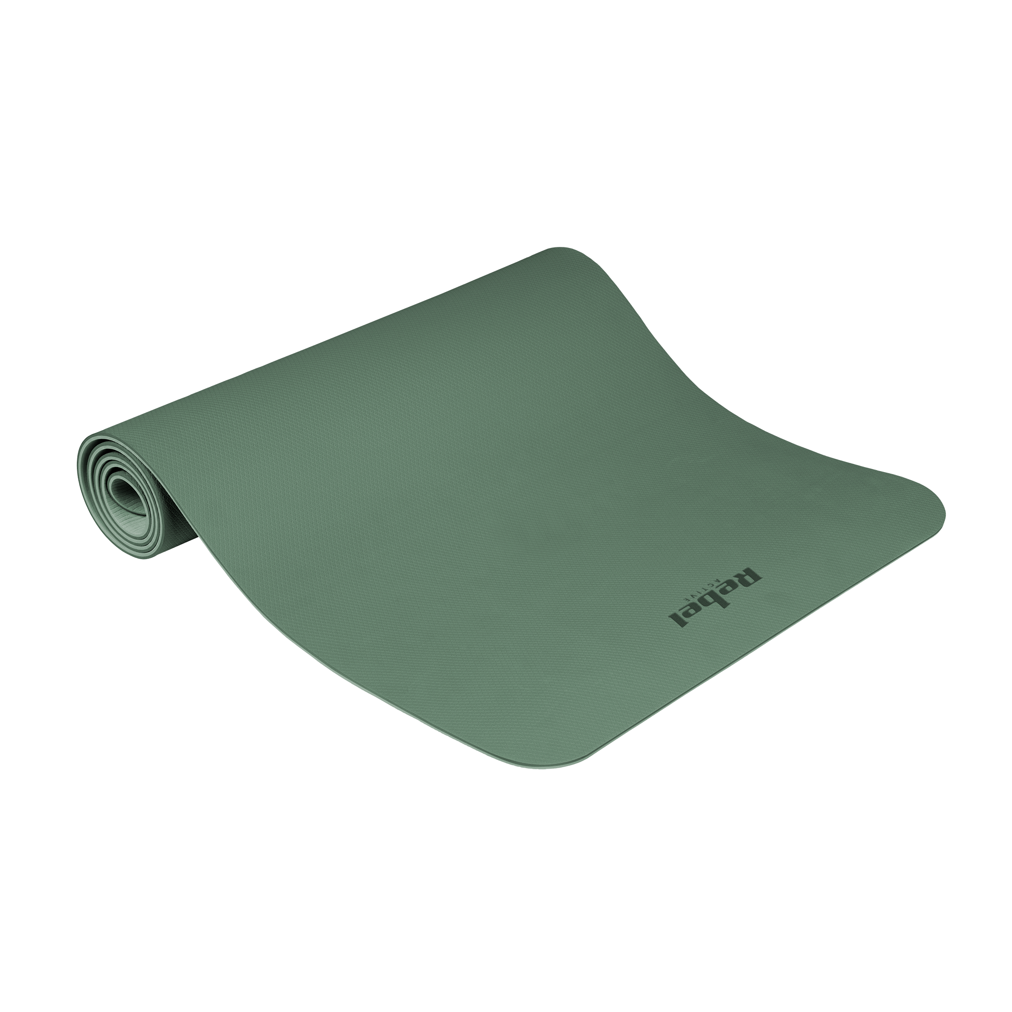 Vingrošanas paklājiņš jogai, pilates, fitnesam, 183x61cm, biezums 6mm, TPE materiāls, zaļš, REBEL ACTIVE