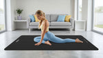 Vingrošanas paklājiņš jogai, pilates, fitnesam, 190x115cm, biezums 2cm, NBR materiāls, melns, REBEL ACTIVE