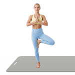 Vingrošanas paklājiņš jogai, pilates, fitnesam, 190x115cm, biezums 2cm, NBR materiāls, pelēks, REBEL ACTIVE