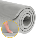 Vingrošanas paklājiņš jogai, pilates, fitnesam, 190x115cm, biezums 2cm, NBR materiāls, pelēks, REBEL ACTIVE