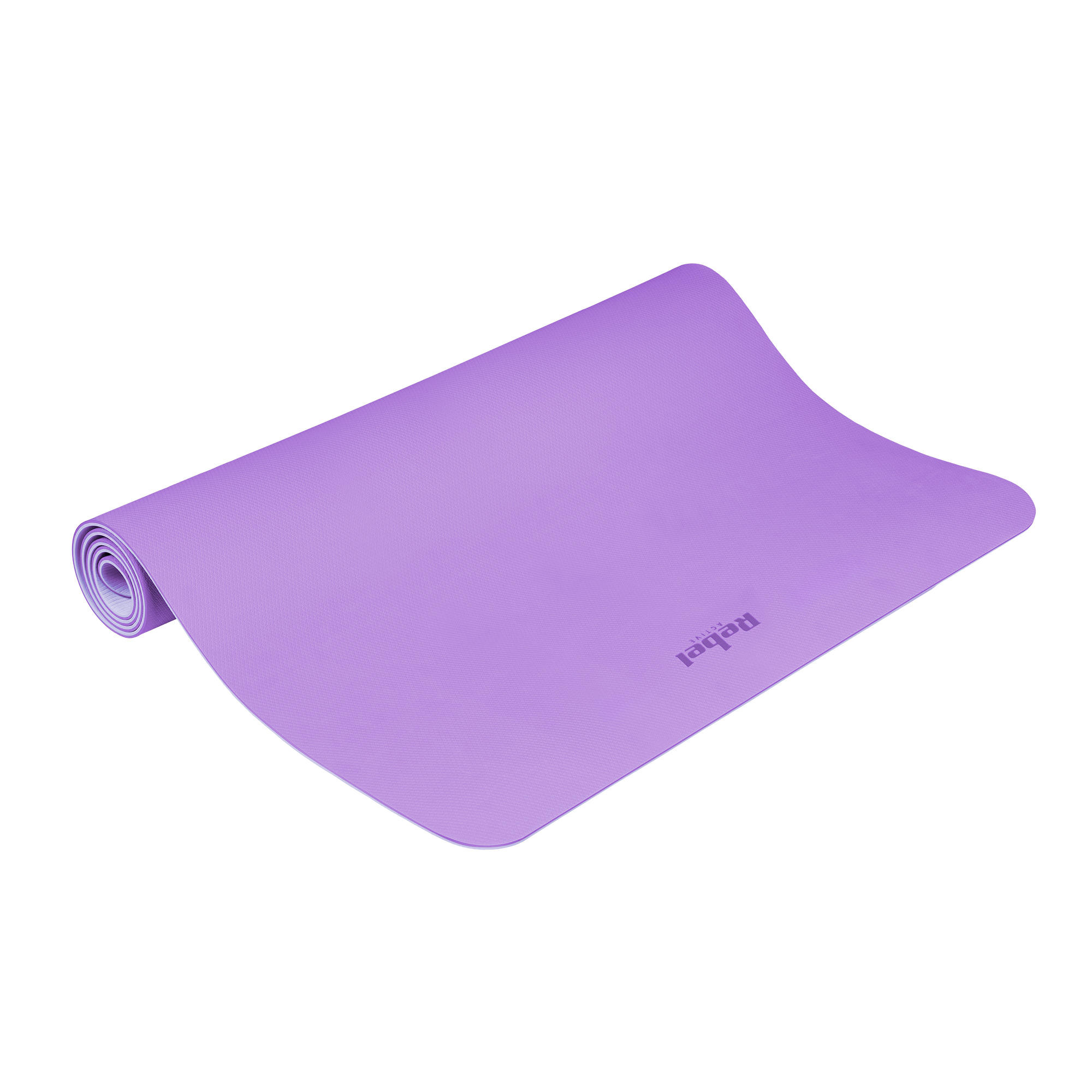 Vingrošanas paklājiņš jogai, pilates, fitnesam, 200x115cm, biezums 1cm, TPE materiāls, violets, REBEL ACTIVE
