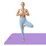 Vingrošanas paklājiņš jogai, pilates, fitnesam, 200x115cm, biezums 1cm, TPE materiāls, violets, REBEL ACTIVE
