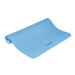 Vingrošanas paklājiņš jogai, pilates, fitnesam, 200x115cm, biezums 1cm, TPE materiāls, zils, REBEL ACTIVE