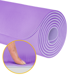 Vingrošanas paklājiņš jogai, pilates, fitnesam, 200x90cm, biezums 1cm, TPE materiāls, violets, REBEL ACTIVE