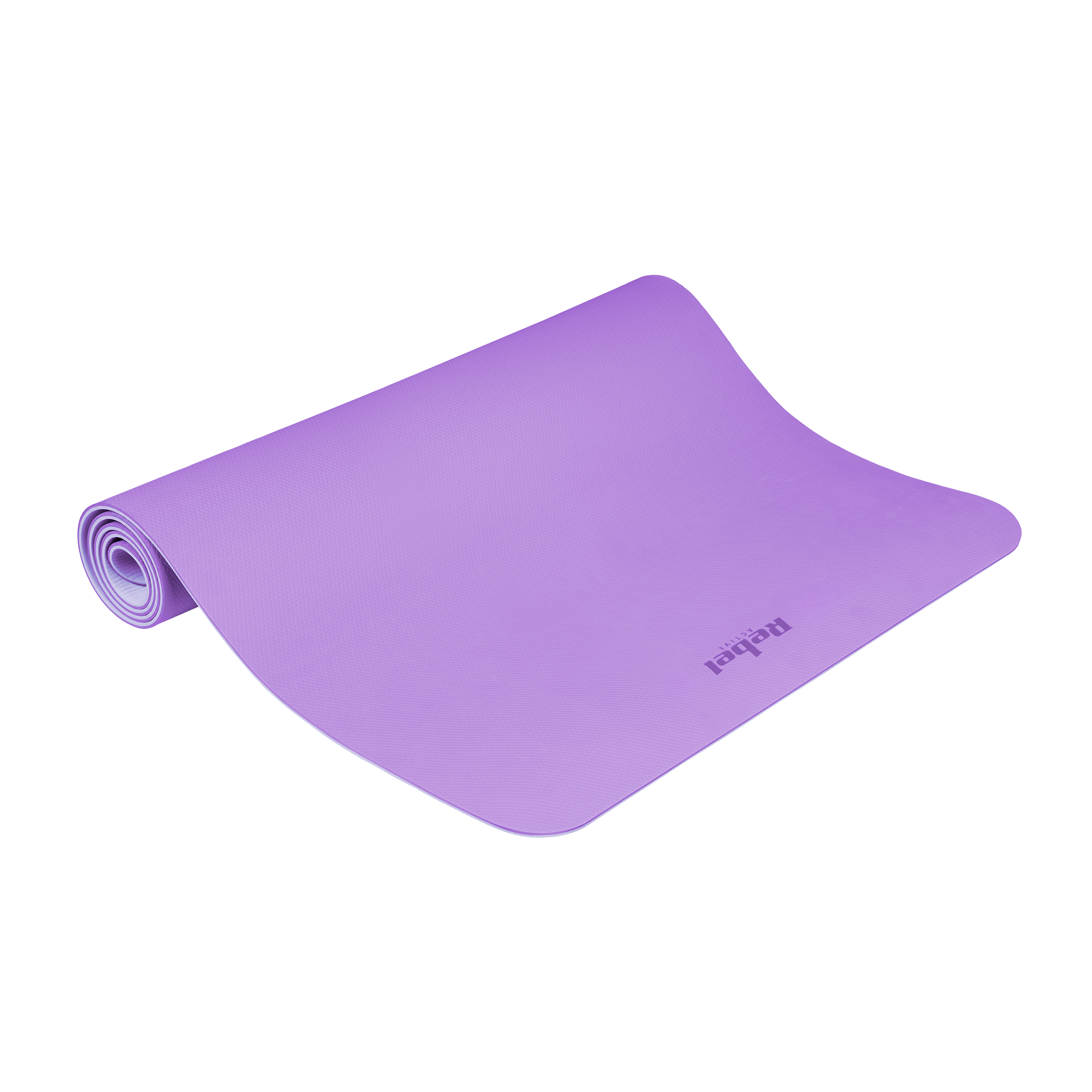 Vingrošanas paklājiņš jogai, pilates, fitnesam, 200x90cm, biezums 1cm, TPE materiāls, violets, REBEL ACTIVE