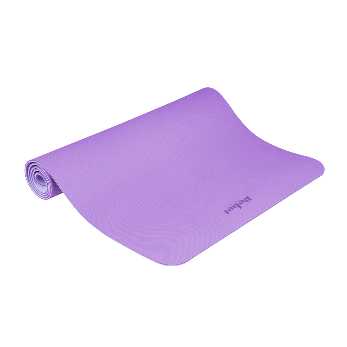 Vingrošanas paklājiņš jogai, pilates, fitnesam, 200x90cm, biezums 1cm, TPE materiāls, violets, REBEL ACTIVE
