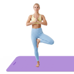 Vingrošanas paklājiņš jogai, pilates, fitnesam, 200x90cm, biezums 1cm, TPE materiāls, violets, REBEL ACTIVE