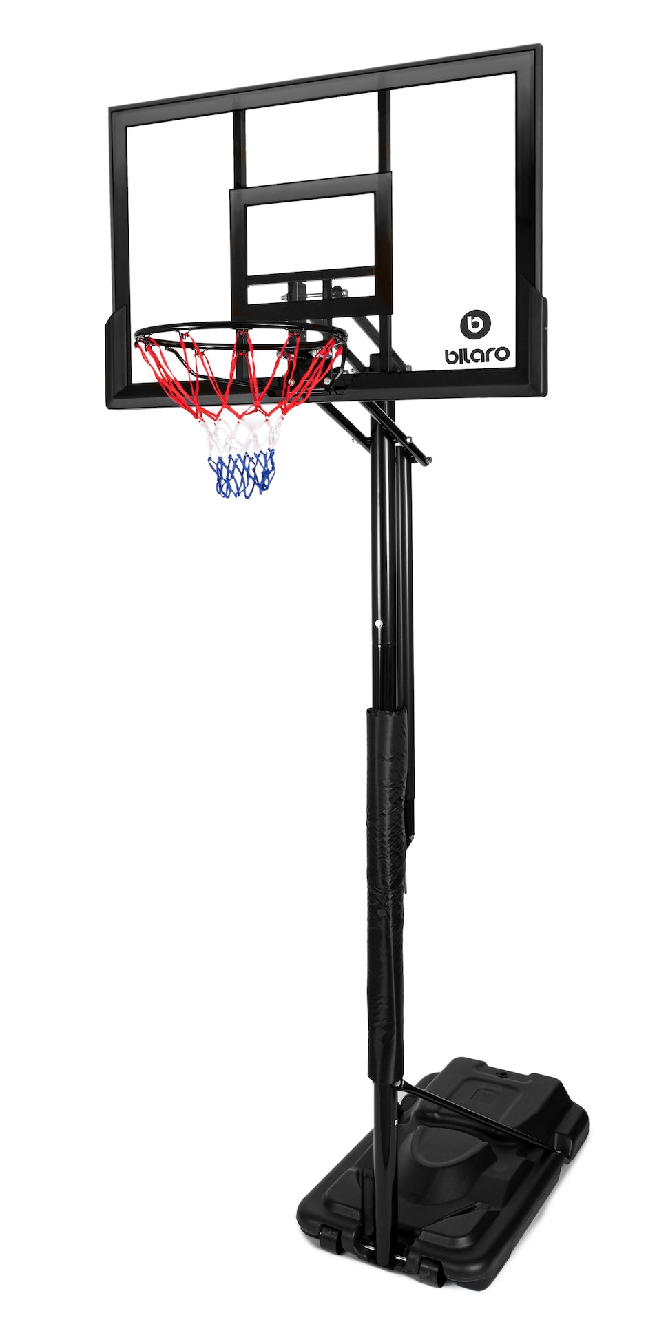 Mobilais basketbola statīvs Bilaro Oakland 120x80cm + aizsardzība + bumba
