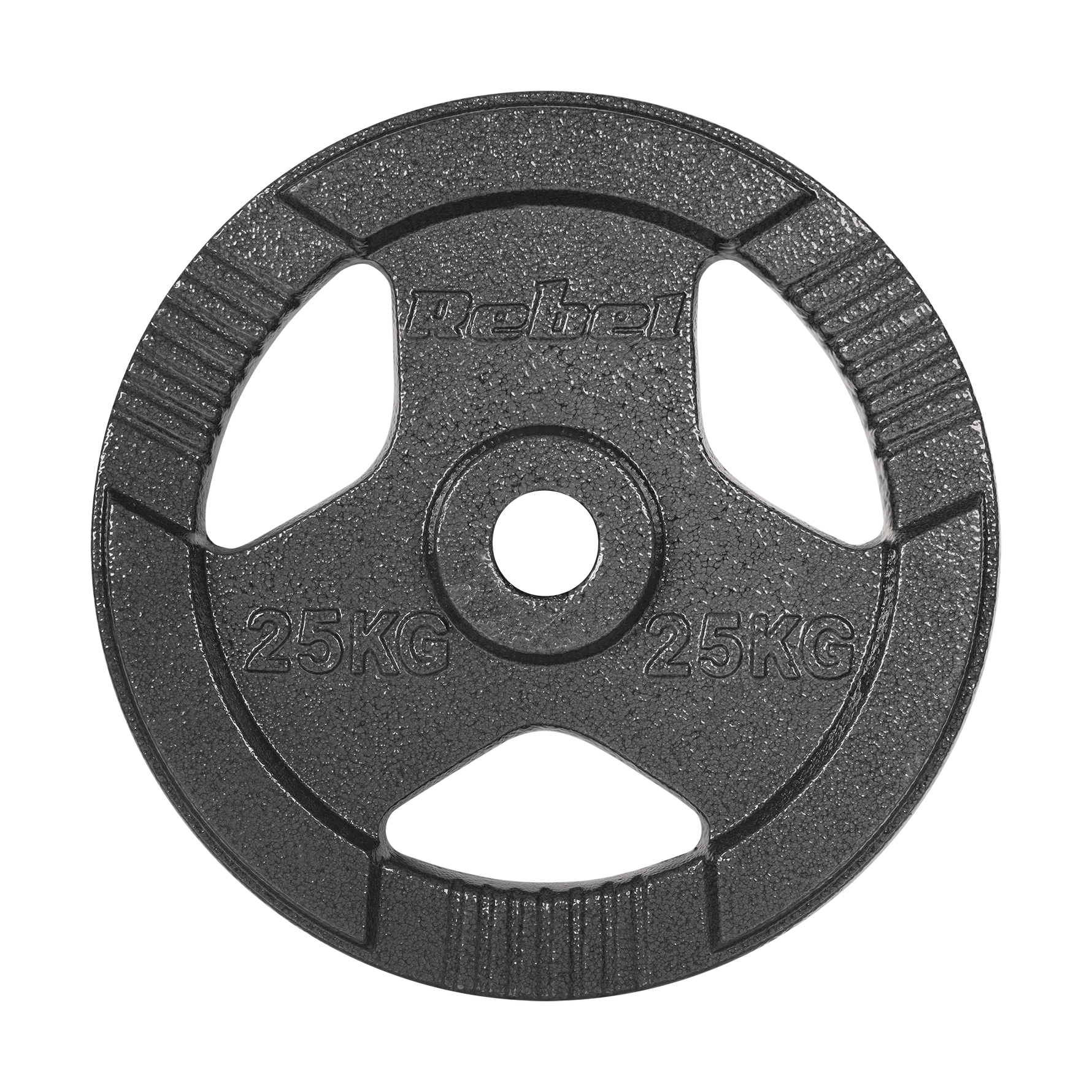 Čuguna olimpiskā svara disks 25 kg, 51 mm caurums, disks ar rokturiem, REBEL ACTIVE