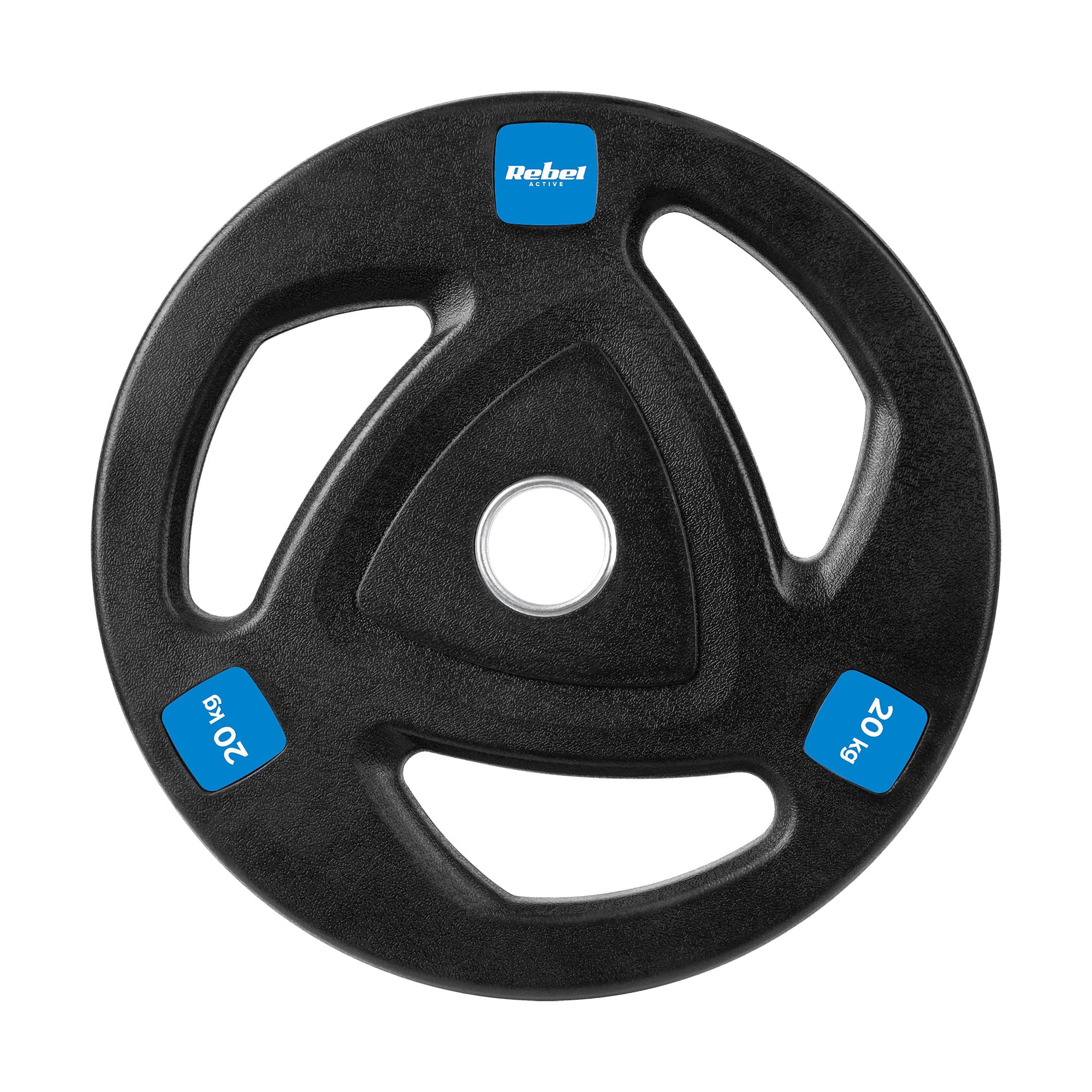 Gumijas pārklājuma čuguna olimpiskie svaru disks 20kg, diametrs 51mm , REBEL ACTIVE