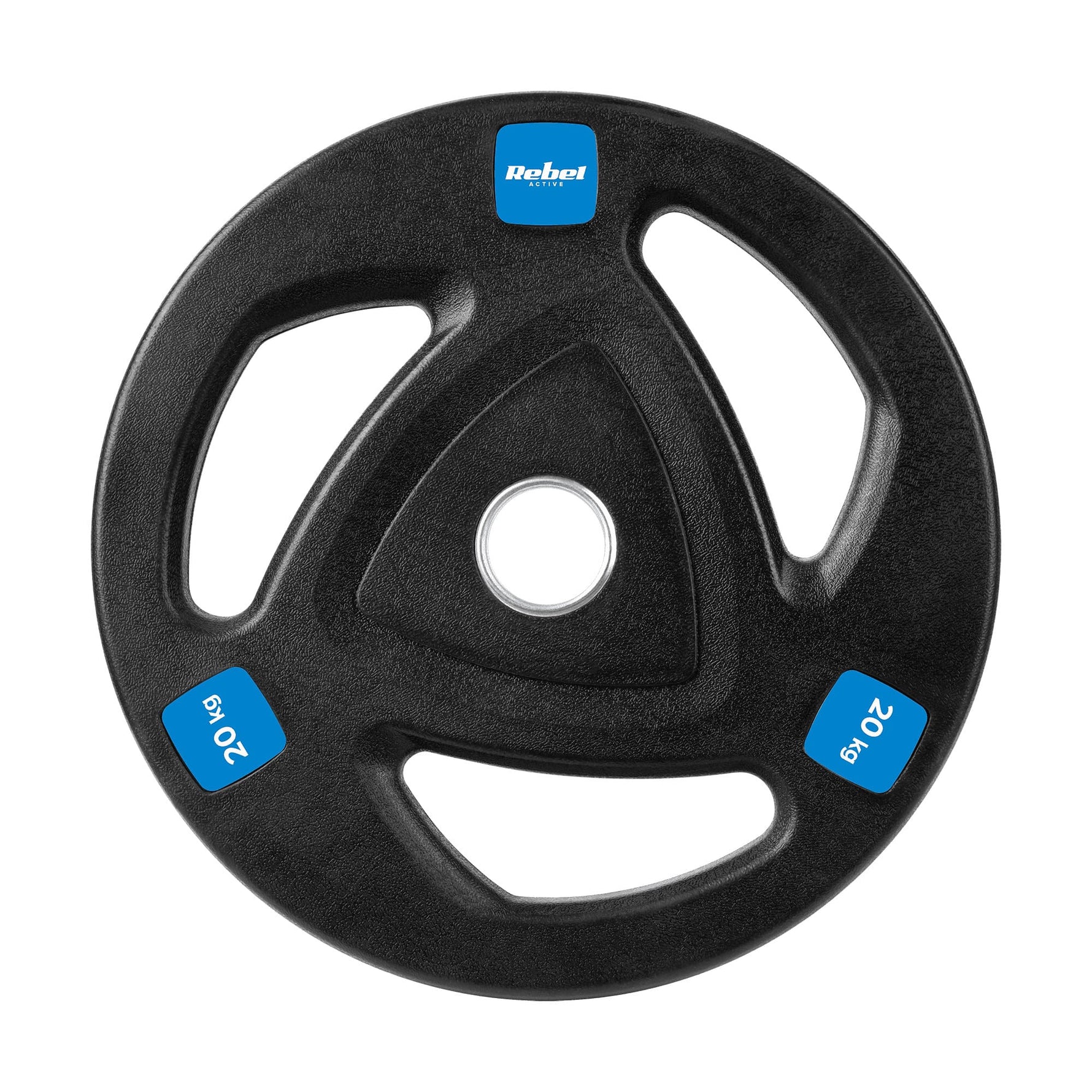 Gumijas pārklājuma čuguna olimpiskie svaru disks 20kg, diametrs 51mm , REBEL ACTIVE