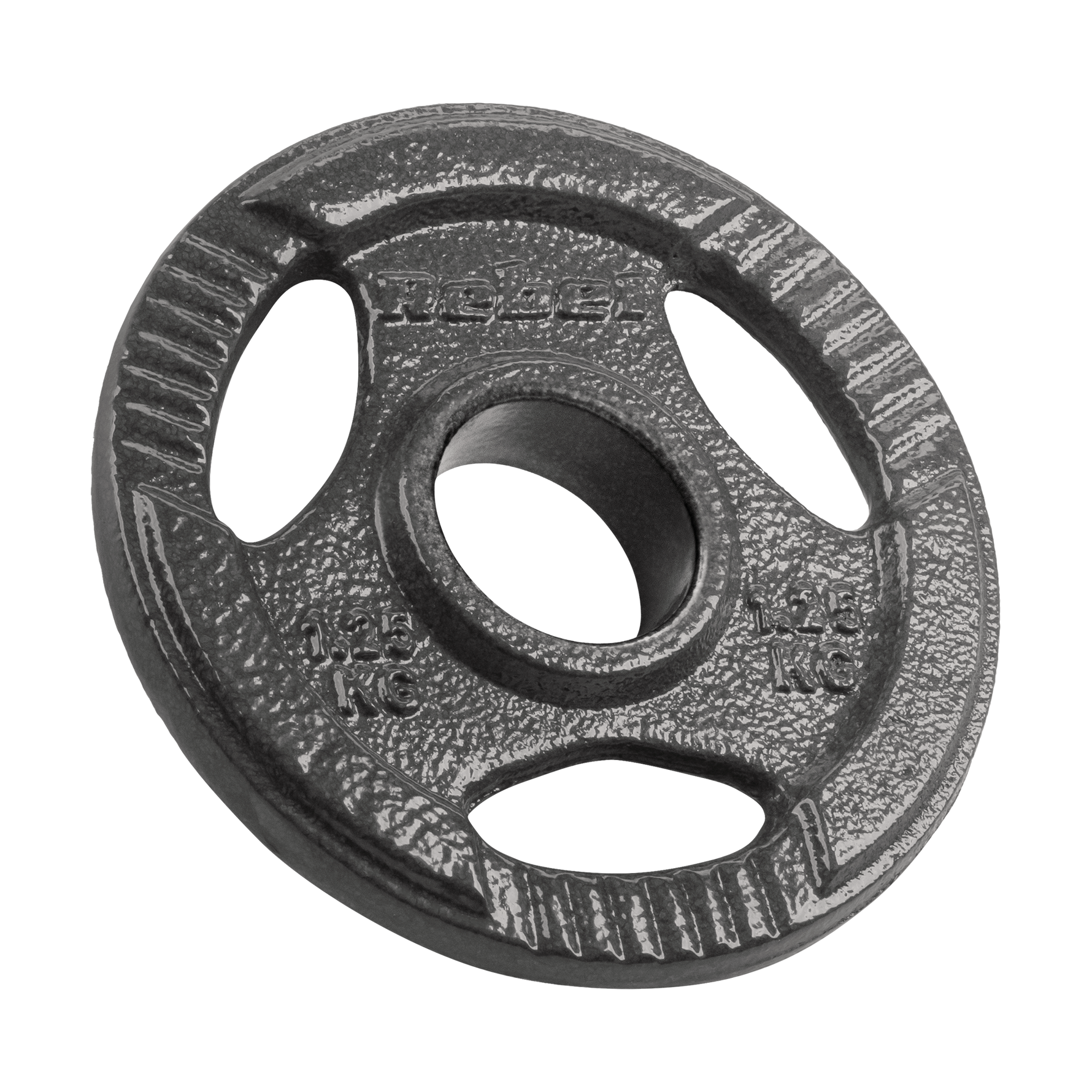 Čuguna olimpisko svaru komplekts 4x1,25 kg, 51 mm caurums, plāksne ar rokturiem, REBEL ACTIVE