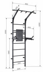 Sporta komplekss OLIMP Black, 225x62cm