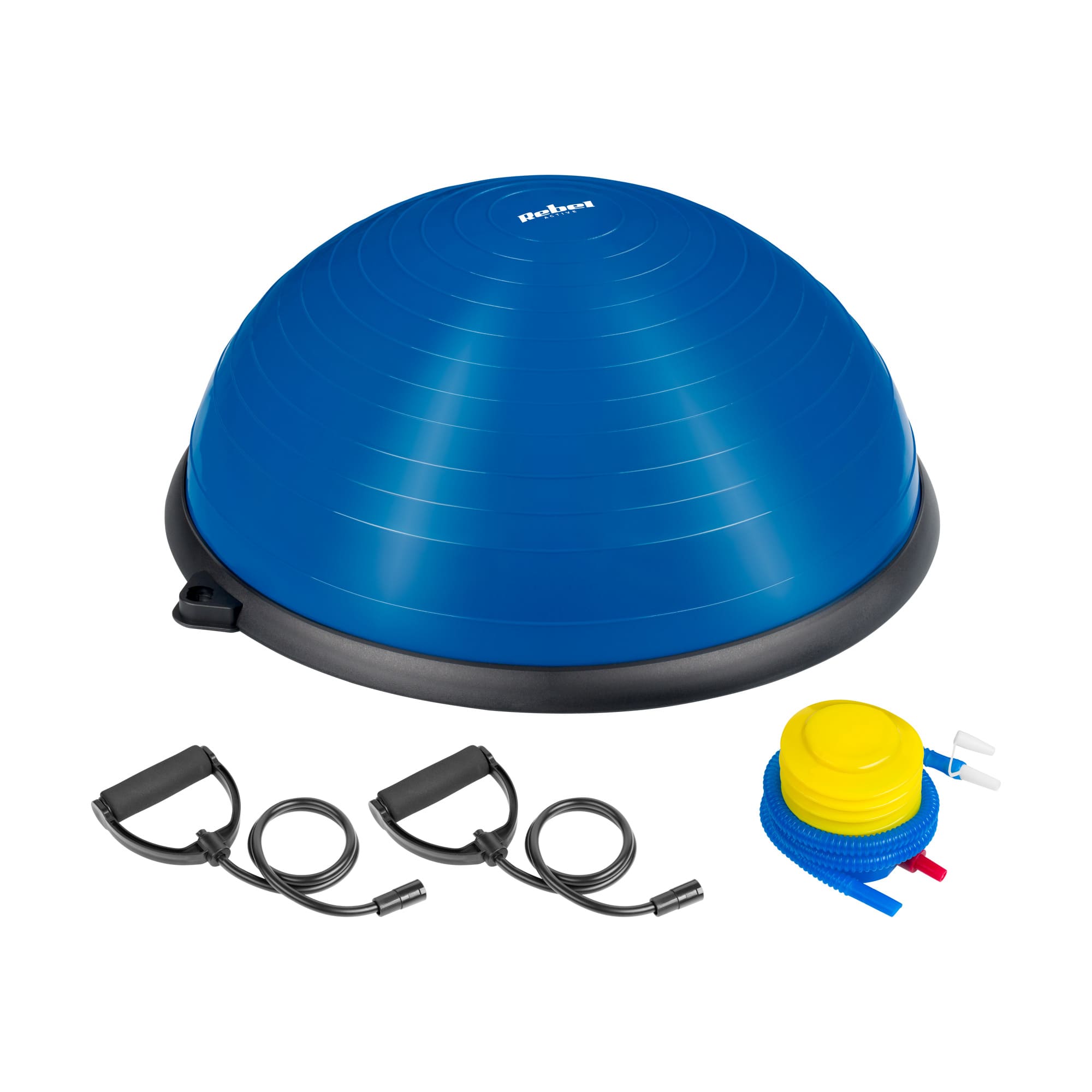Puslīdzsvara bumba, līdzsvara trenažieris 58 cm + pumpis, REBEL ACTIVE