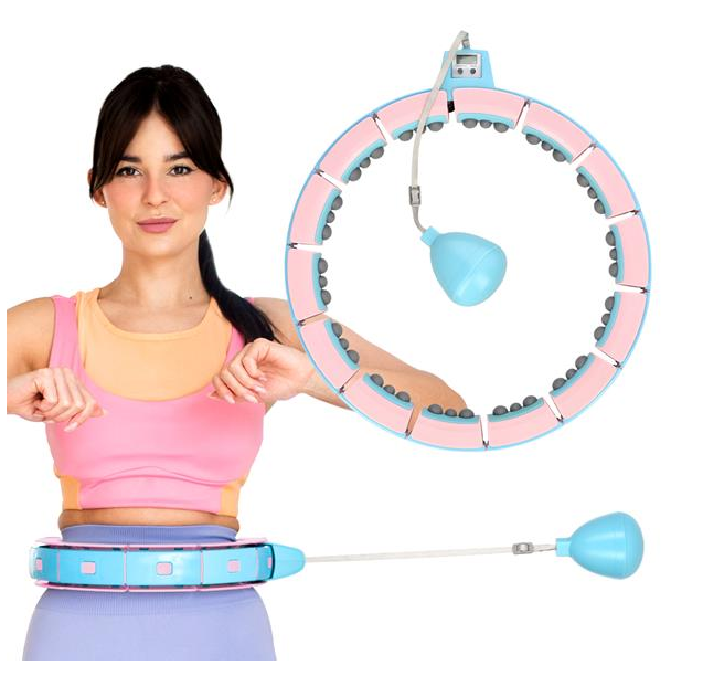 FH06 BLUE/PINK Vingrošanas aplis ar atsvaru un skaitītāju