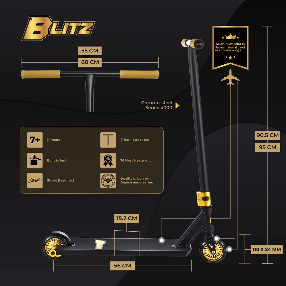 Story Blitz Stunt Scooter Black/gold 95cm