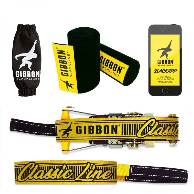 Slackline Gibbon Classic Line XL ar aizsardzību 25m/5cm