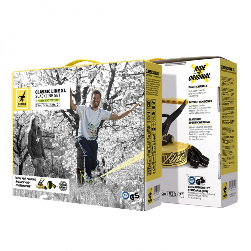Slackline Gibbon Classic Line XL ar aizsardzību 25m/5cm