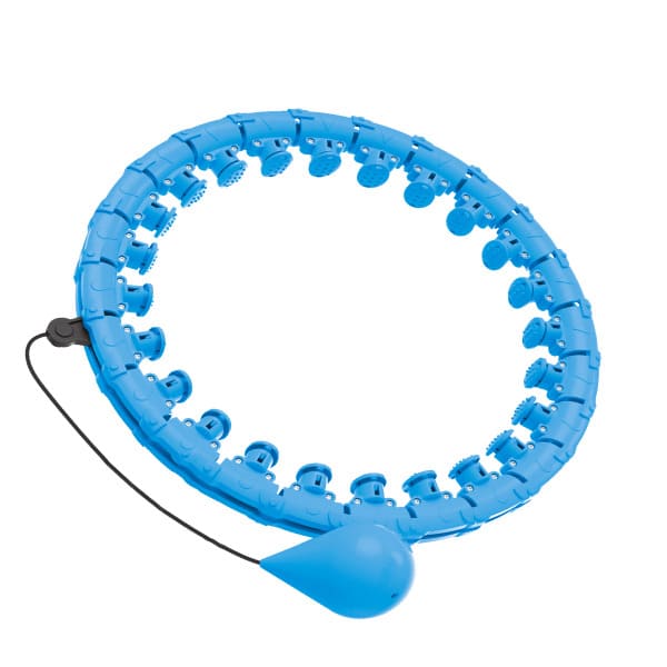 Gudrais hula hop stīpiņas ar radzēm un svariem, 50 cm, zilas, REBEL ACTIVE