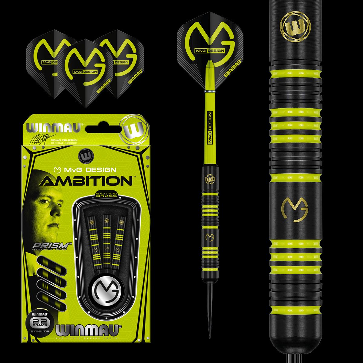 Šautriņas Winmau MVG Ambition Brass šautriņas 3x22g