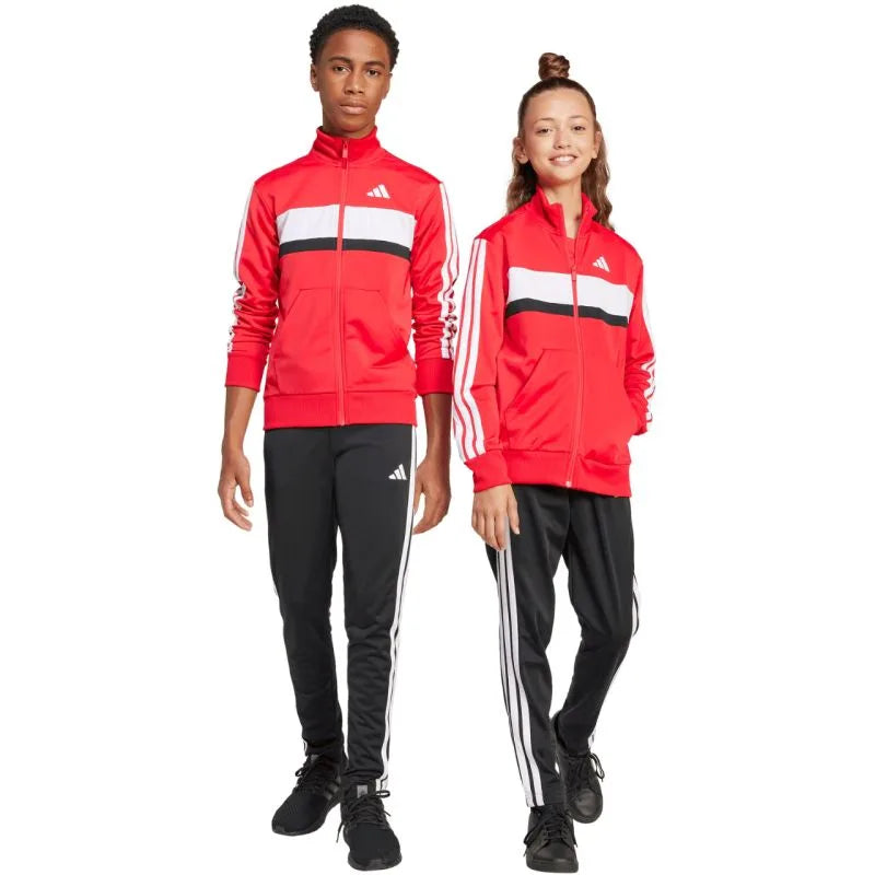 adidas Seasonal Essentials Tiberio 3-Stripes Tricot Bērnu Trenažieru Komplekts Sarkans un Melns JI6214