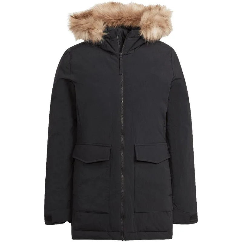 adidas Parka Hooded Fur Jacket W IJ8260 Apraksts