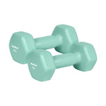 Čuguna HEX hanteles ar vinila pārklājumu 2 × 3 kg, REBEL ACTIVE