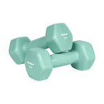 Čuguna HEX hanteles ar vinila pārklājumu, komplekts 12 kg ar statīvu (2 × 1 kg + 2 × 2 kg + 2 × 3 kg), REBEL ACTIVE