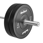 Gumijots olimpiskais svaru disks BUMPER 20 kg, 51 mm, REBEL ACTIVE