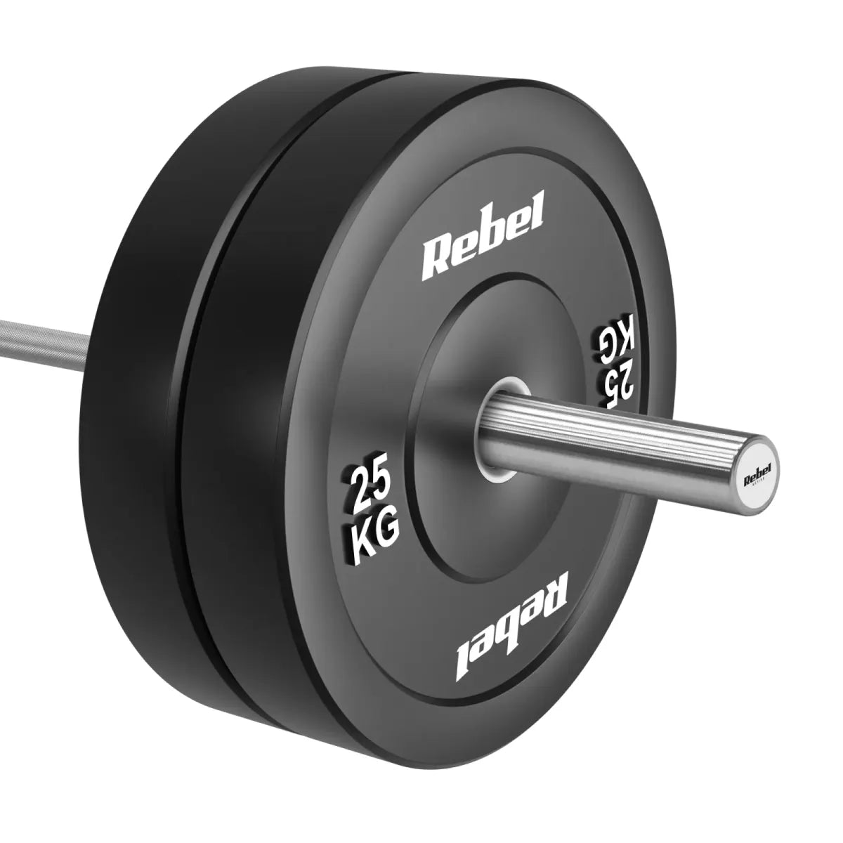 Gumijots olimpiskais svaru disks BUMPER 25 kg, 51 mm, REBEL ACTIVE