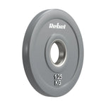 Gumijoti olimpiskie svaru diski BUMPER PREMIUM, BEAST sērija, komplekts 2 × 1,25 kg, 51 mm, REBEL ACTIVE