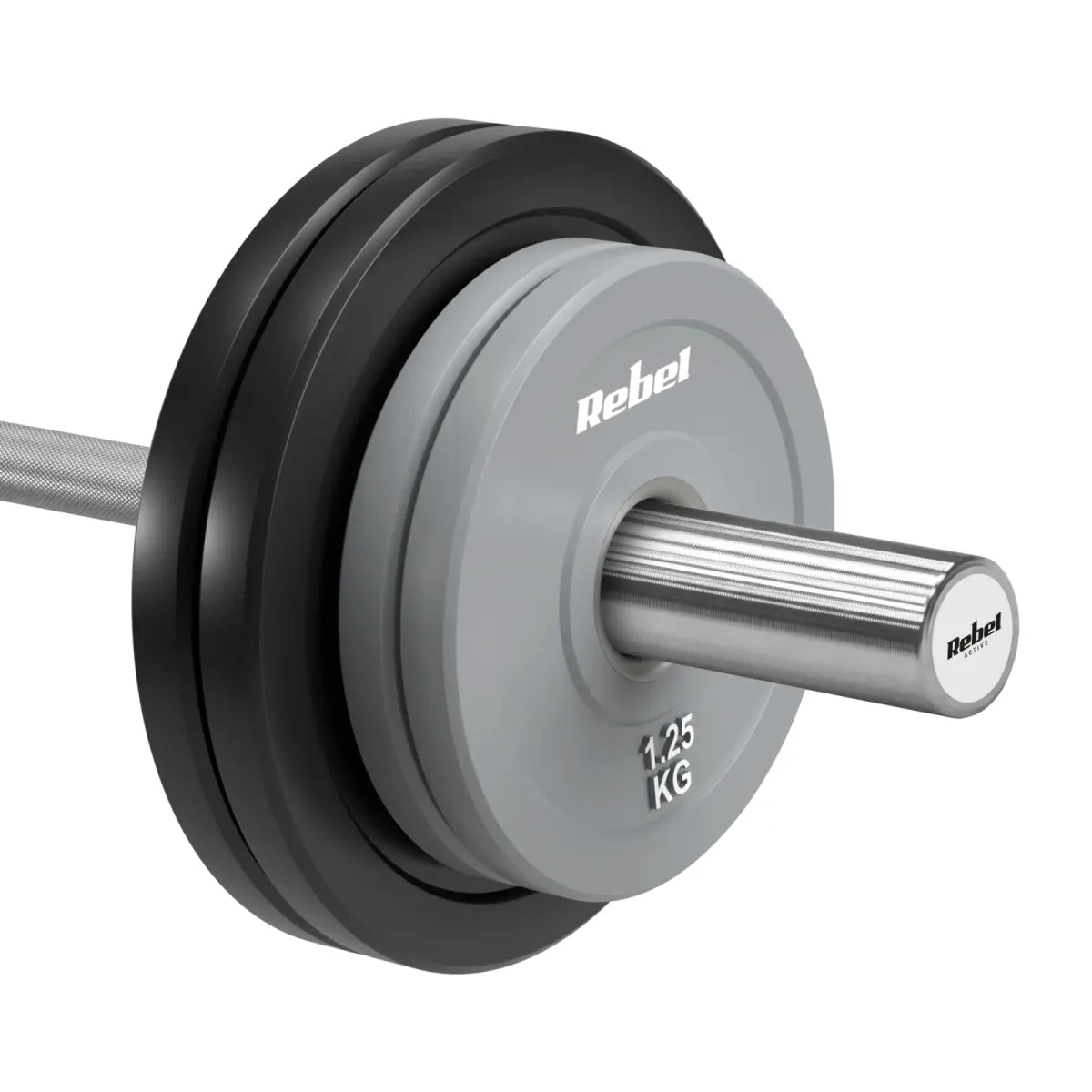 Gumijoti olimpiskie svaru diski BUMPER PREMIUM, BEAST sērija, komplekts 2 × 1,25 kg, 51 mm, REBEL ACTIVE