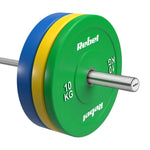 Gumijoti olimpiskie svaru diski BUMPER PREMIUM, BEAST sērija, komplekts 2 × 10 kg, 51 mm, REBEL ACTIVE