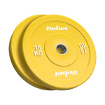Gumijoti olimpiskie svaru diski BUMPER PREMIUM, BEAST sērija, komplekts 2 × 15 kg, 51 mm, REBEL ACTIVE