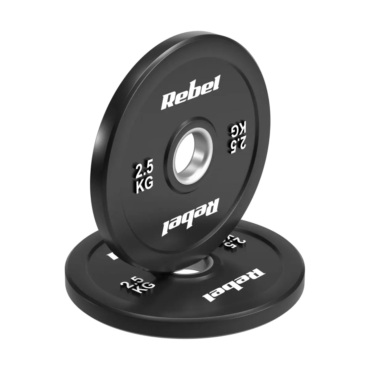 Gumijoti olimpiskie svaru diski BUMPER PREMIUM, BEAST sērija, komplekts 2 × 2,5 kg, 51 mm, REBEL ACTIVE