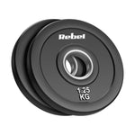 Gumijoti olimpiskie svaru diski BUMPER komplekts 2 × 1,25 kg, 51 mm, REBEL ACTIVE