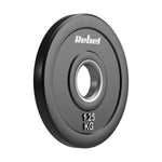 Gumijoti olimpiskie svaru diski BUMPER komplekts 2 × 1,25 kg, 51 mm, REBEL ACTIVE