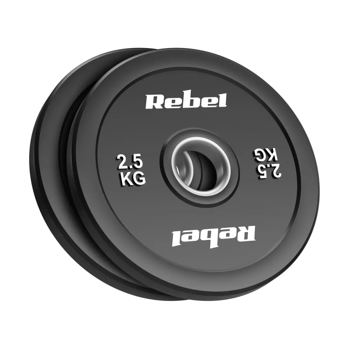 Gumijoti olimpiskie svaru diski BUMPER komplekts 2 × 2,5 kg, 51 mm, REBEL ACTIVE