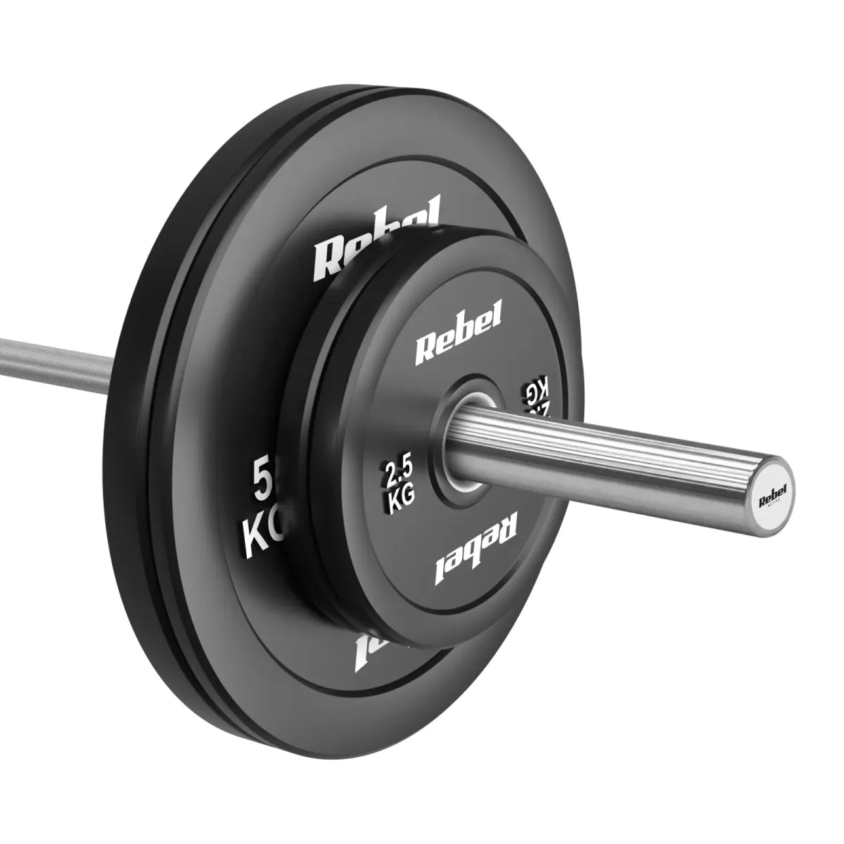 Gumijoti olimpiskie svaru diski BUMPER komplekts 2 × 2,5 kg, 51 mm, REBEL ACTIVE