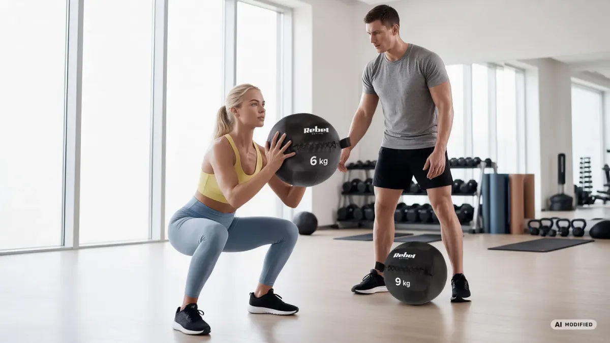 Medicīnas bumba fitnesam un rehabilitācijai, 7 kg, REBEL ACTIVE
