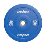 Gumijots olimpiskais svaru disks BUMPER PREMIUM, BEAST sērija, 20 kg, 51 mm, REBEL ACTIVE