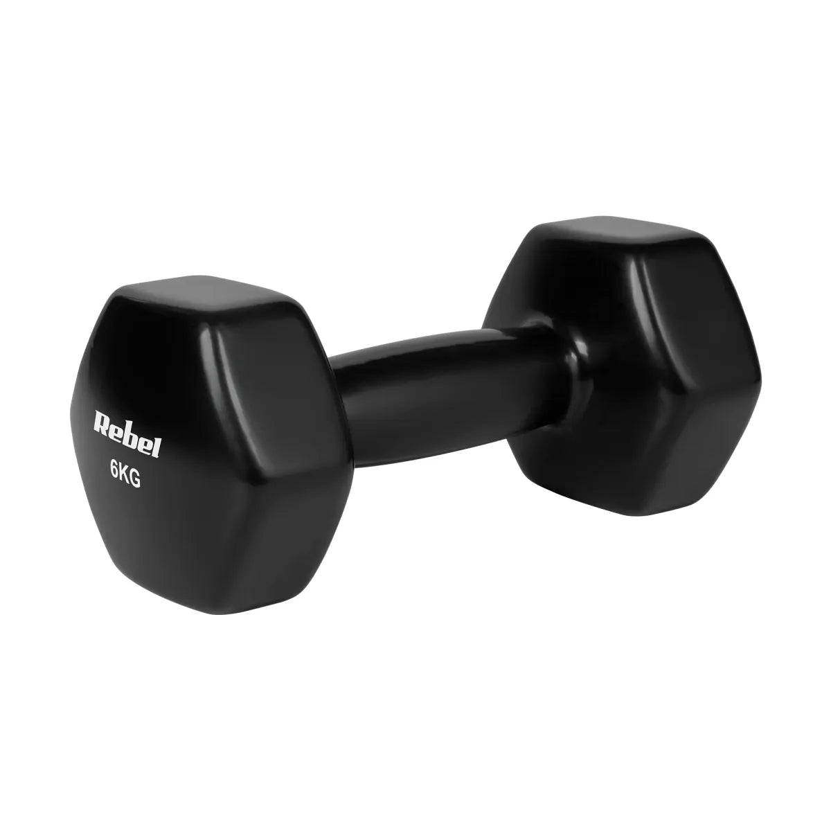 Čuguna HEX hanteles ar vinila pārklājumu 2 × 6 kg, REBEL ACTIVE