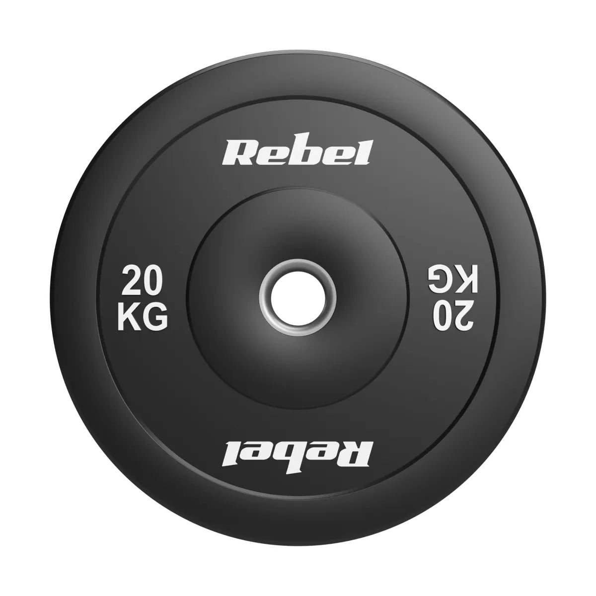 Gumijots olimpiskais svaru disks BUMPER 20 kg, 51 mm, REBEL ACTIVE